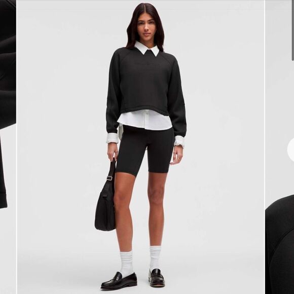 Lululemon Smooth Spacer Cropped Pullover Graphic Black Size 14 - Picture 4 of 15